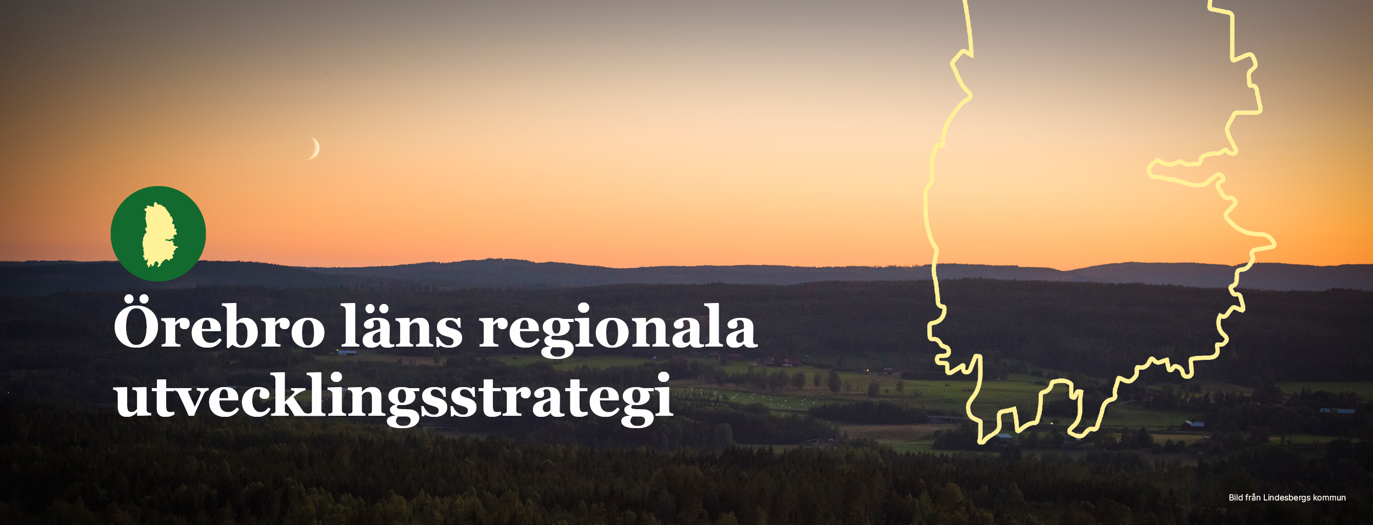 En bild från Lindesbergs kommun som visar en vy över skog och åkrar
